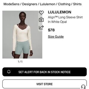 🔥 lululemon athletica Align™ Long Sleeve Shirt in White Opal